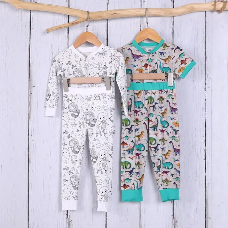 Source Direct Bamboo Two Way Zipper Romper Toddler Romper Custom Print Sleep Suit Sustainable Clothes Girl Leading